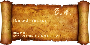 Baruch Anina névjegykártya